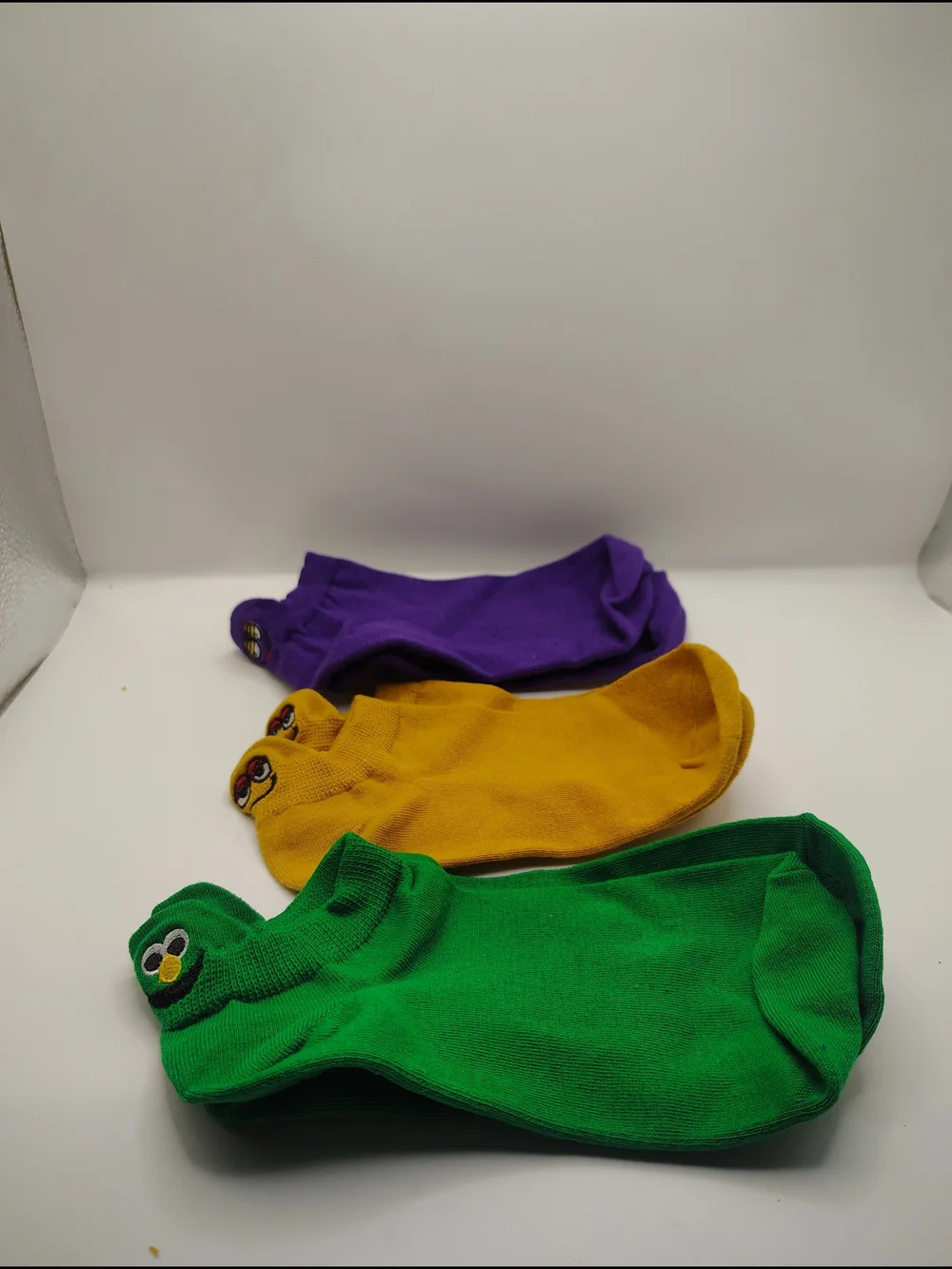 Kids No-Show Sock Set - Green, Mustard, Purple